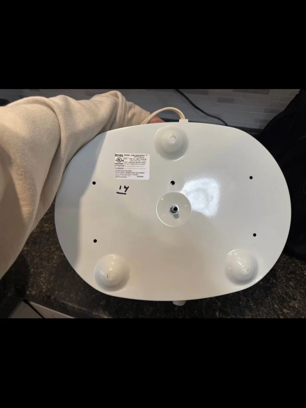 Rival Crock-Pot White Slow Cooker with Green and Red Vegetable Motif